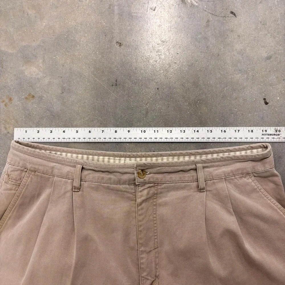 Vintage Banana Republic Pleated Khaki Chino Pants 40x32 Safari Travel Tan 90s